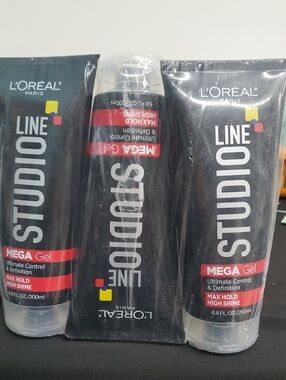 L'Oreal Studio Line Mega Gel - Black with Red Accents